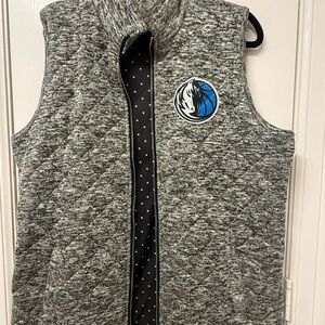 Gray Quilted Sleeveless Vest with Team Patch
